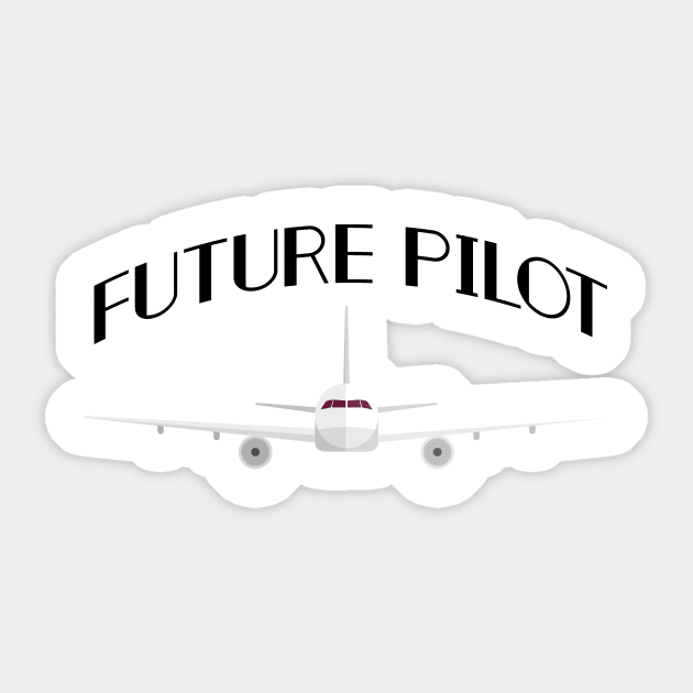 Future Pilot Funny Airplanes Boys Girl Men Sticker by macshoptee